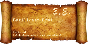 Bazilidesz Emmi névjegykártya
